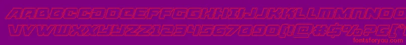 Aircruiserengraveital Font – Red Fonts on Purple Background