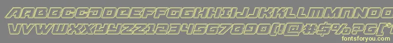 Aircruiserengraveital Font – Yellow Fonts on Gray Background