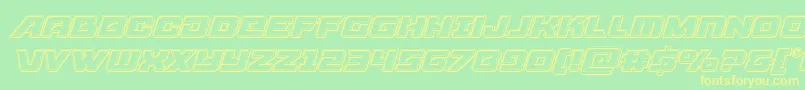 Aircruiserengraveital Font – Yellow Fonts on Green Background