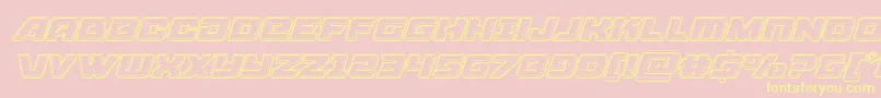 Aircruiserengraveital Font – Yellow Fonts on Pink Background