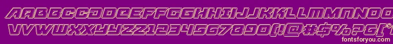 Aircruiserengraveital Font – Yellow Fonts on Purple Background