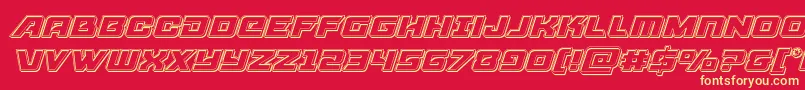 Aircruiserengraveital Font – Yellow Fonts on Red Background