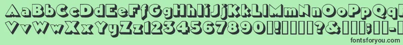 TricorneoutlinesskBold Font – Black Fonts on Green Background