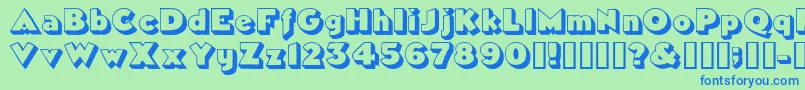 TricorneoutlinesskBold Font – Blue Fonts on Green Background