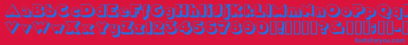 TricorneoutlinesskBold Font – Blue Fonts on Red Background