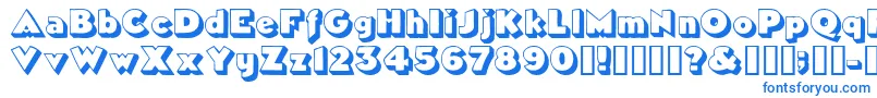 フォントTricorneoutlinesskBold – 白い背景に青い文字