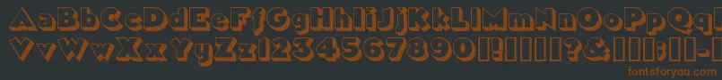 TricorneoutlinesskBold-Schriftart – Braune Schriften auf schwarzem Hintergrund