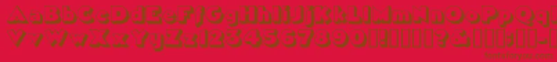フォントTricorneoutlinesskBold – 赤い背景に茶色の文字