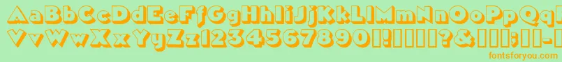 TricorneoutlinesskBold Font – Orange Fonts on Green Background