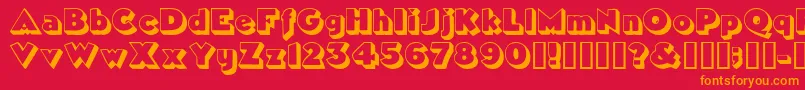 Шрифт TricorneoutlinesskBold – оранжевые шрифты на красном фоне