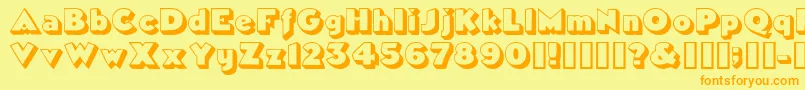 TricorneoutlinesskBold Font – Orange Fonts on Yellow Background