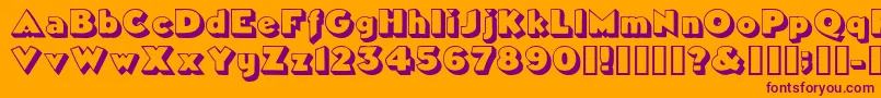 TricorneoutlinesskBold Font – Purple Fonts on Orange Background