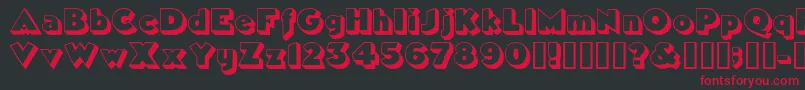 TricorneoutlinesskBold-Schriftart – Rote Schriften auf schwarzem Hintergrund