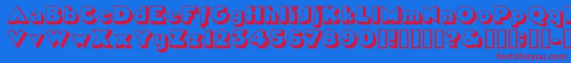 TricorneoutlinesskBold Font – Red Fonts on Blue Background