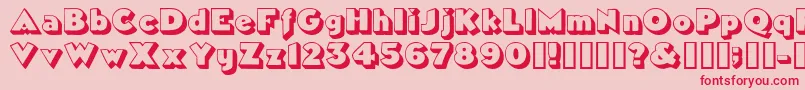 TricorneoutlinesskBold Font – Red Fonts on Pink Background
