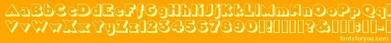TricorneoutlinesskBold Font – Yellow Fonts on Orange Background