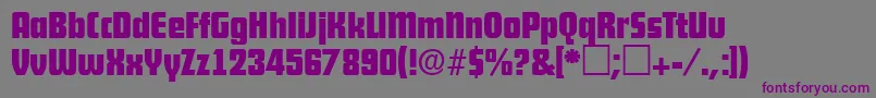 Czcionka FutureRegular – fioletowe czcionki na szarym tle