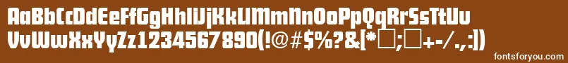 Czcionka FutureRegular – białe czcionki na brązowym tle