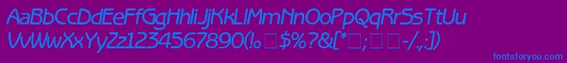 Fonte BenguiatGothicMediumitalic – fontes azuis em um fundo violeta