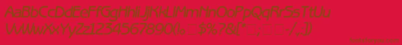 Czcionka BenguiatGothicMediumitalic – brązowe czcionki na czerwonym tle