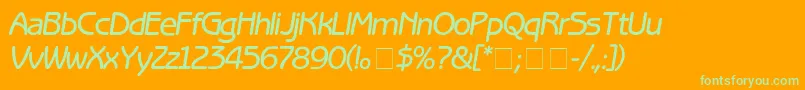 Fonte BenguiatGothicMediumitalic – fontes verdes em um fundo laranja