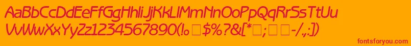 BenguiatGothicMediumitalic Font – Red Fonts on Orange Background