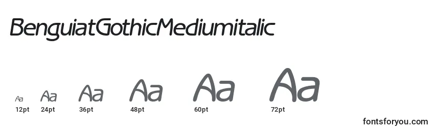 Größen der Schriftart BenguiatGothicMediumitalic