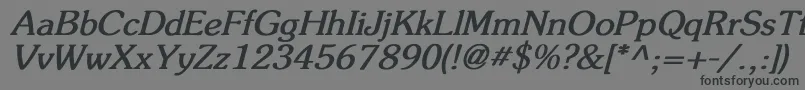 FlicknerBoldItalic-fontti – mustat fontit harmaalla taustalla