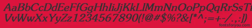 フォントFlicknerBoldItalic – 赤い背景に黒い文字