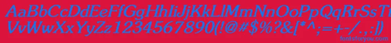 FlicknerBoldItalic Font – Blue Fonts on Red Background