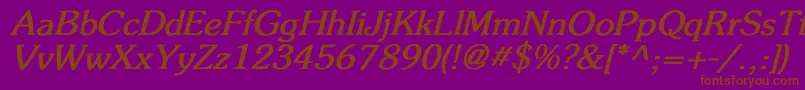 FlicknerBoldItalic Font – Brown Fonts on Purple Background