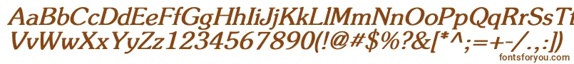 FlicknerBoldItalic-fontti – ruskeat fontit valkoisella taustalla