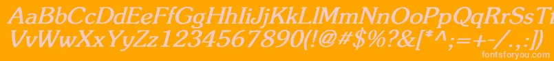 FlicknerBoldItalic Font – Pink Fonts on Orange Background