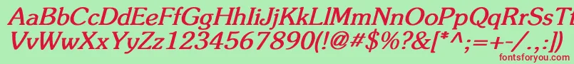 FlicknerBoldItalic Font – Red Fonts on Green Background