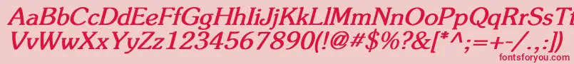 FlicknerBoldItalic Font – Red Fonts on Pink Background