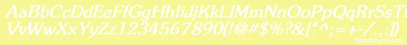 FlicknerBoldItalic Font – White Fonts on Yellow Background