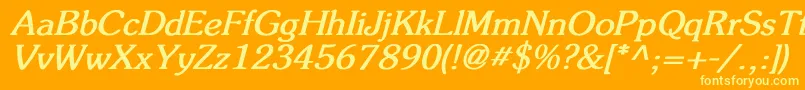 FlicknerBoldItalic Font – Yellow Fonts on Orange Background