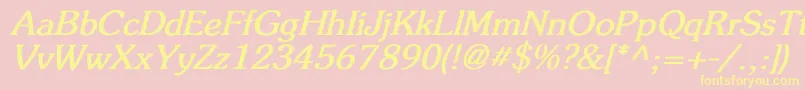 FlicknerBoldItalic Font – Yellow Fonts on Pink Background