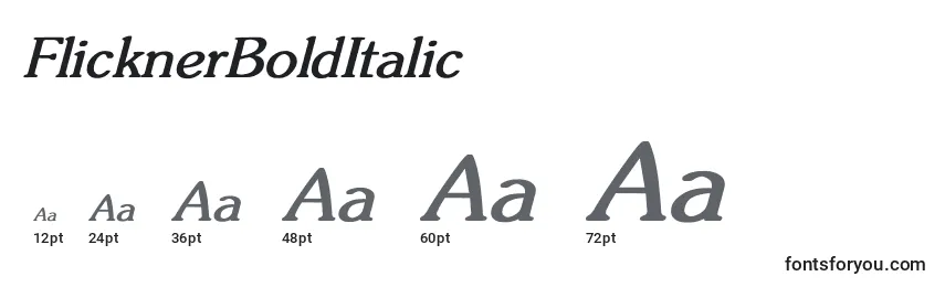 Размеры шрифта FlicknerBoldItalic