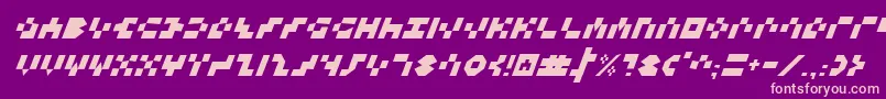 Шрифт KeystoneItalic – розовые шрифты на фиолетовом фоне