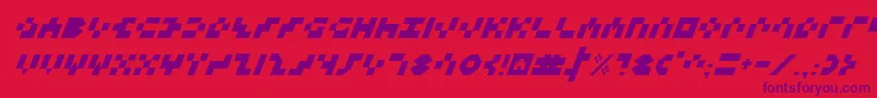 フォントKeystoneItalic – 赤い背景に紫のフォント