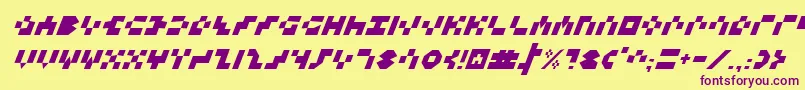 Czcionka KeystoneItalic – fioletowe czcionki na żółtym tle