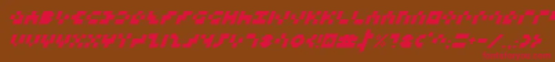 KeystoneItalic-Schriftart – Rote Schriften auf braunem Hintergrund