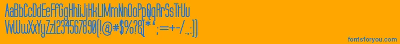 フォントLabtopBold – オレンジの背景に青い文字