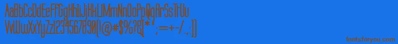 フォントLabtopBold – 茶色の文字が青い背景にあります。