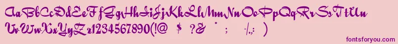 Quigleywiggly Font – Purple Fonts on Pink Background