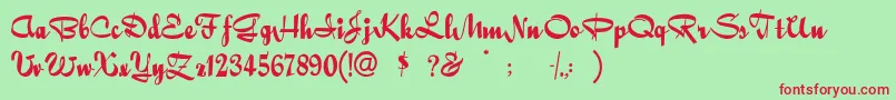 Quigleywiggly Font – Red Fonts on Green Background