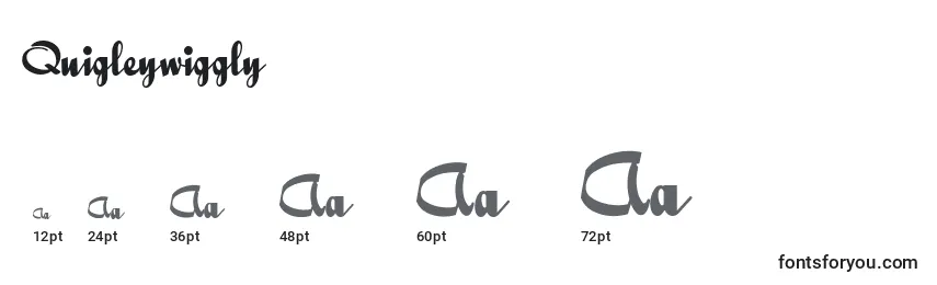Quigleywiggly Font Sizes