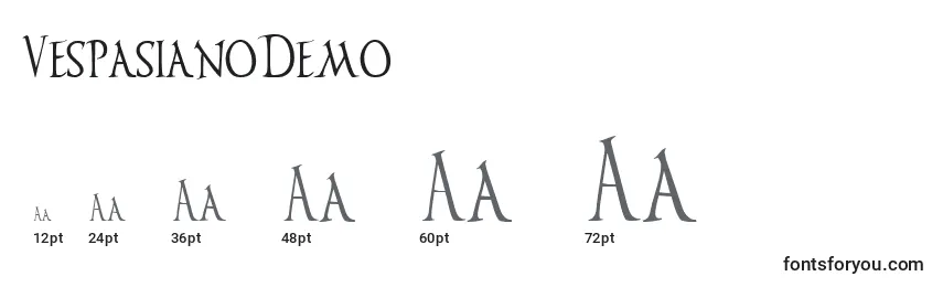 Размеры шрифта VespasianoDemo