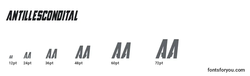 Antillescondital Font Sizes